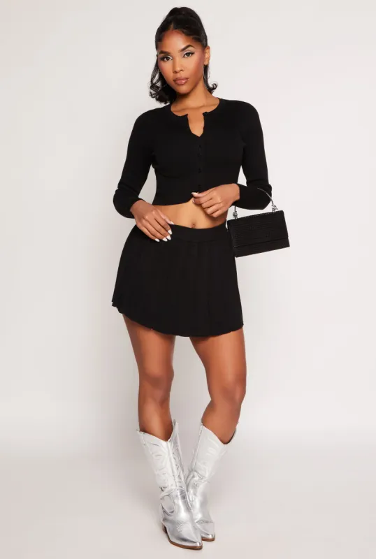 Daisy Knit Pleated Skirt sold by Rainbow