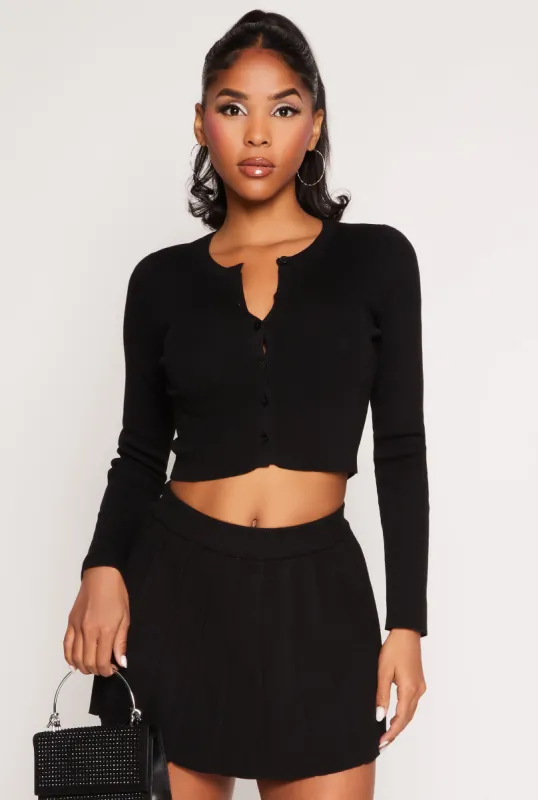Daisy Long Sleeve Cropped Cardigan sold by Rainbow