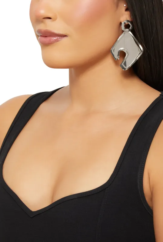 Metallic Abstract Drop Earrings sold by Rainbow