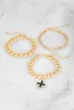 Clover Cross Charm Chain Bracelet Trio sold by Rainbow
