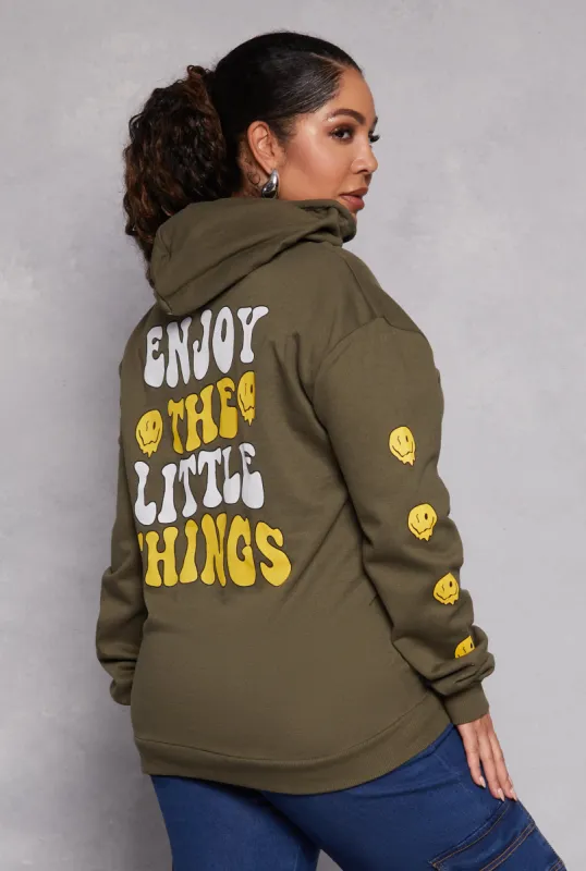 Plus Size Enjoy The Little Things Hoodie sold by Rainbow