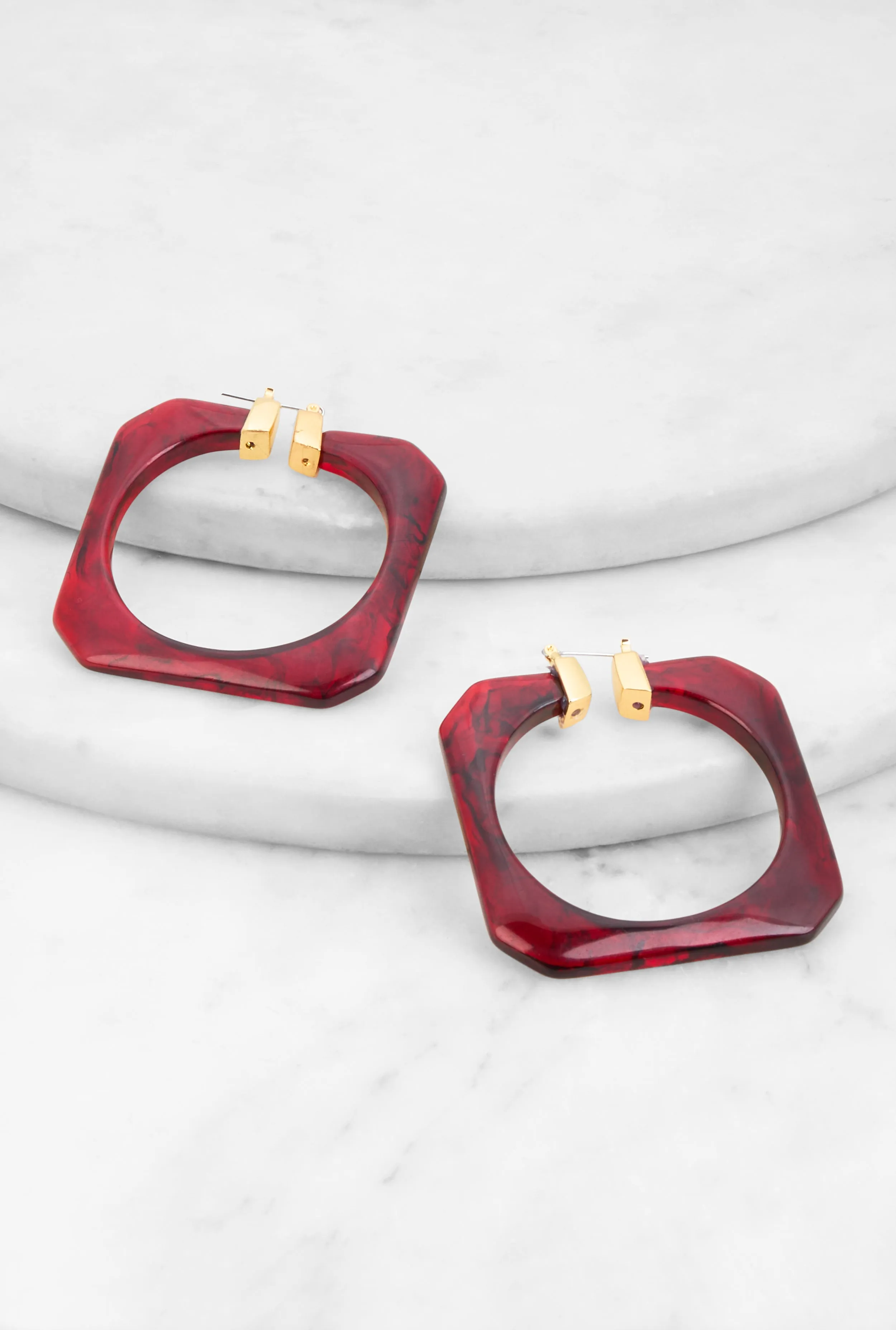 Square Statement Hoop Earrings sold by Rainbow product image thumbnail 2