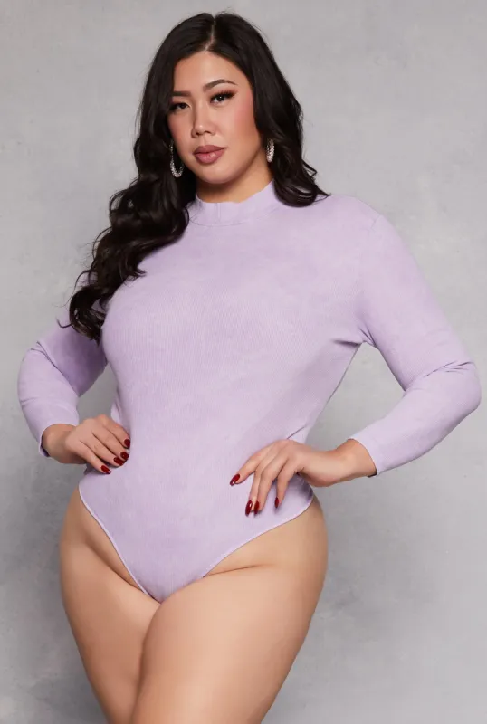 Plus Size Acid Wash Bodysuit sold by Rainbow