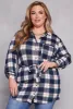 Plus Size Plaid Tie Waist Belted Shirt sold by Rainbow