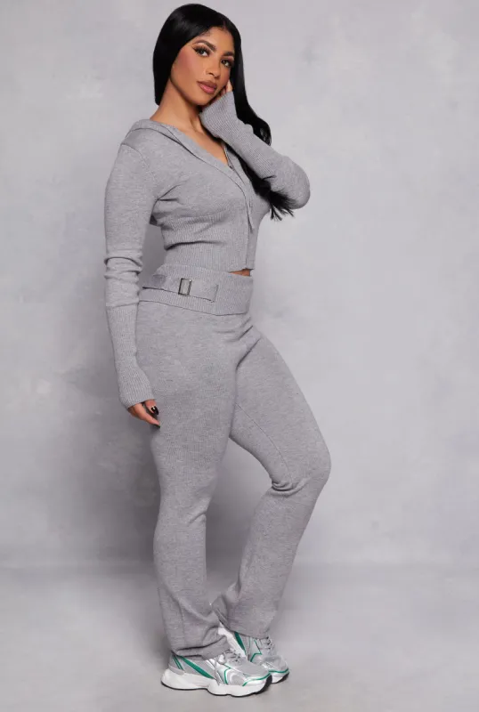 Ribbed Knit Foldover Pants sold by Rainbow