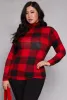 Plus Size Buffalo Plaid Mock Neck Top sold by Rainbow
