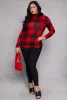 Plus Size Buffalo Plaid Mock Neck Top sold by Rainbow