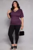 Plus Size Criss Cross V Neck Flutter Sleeve Top sold by Rainbow