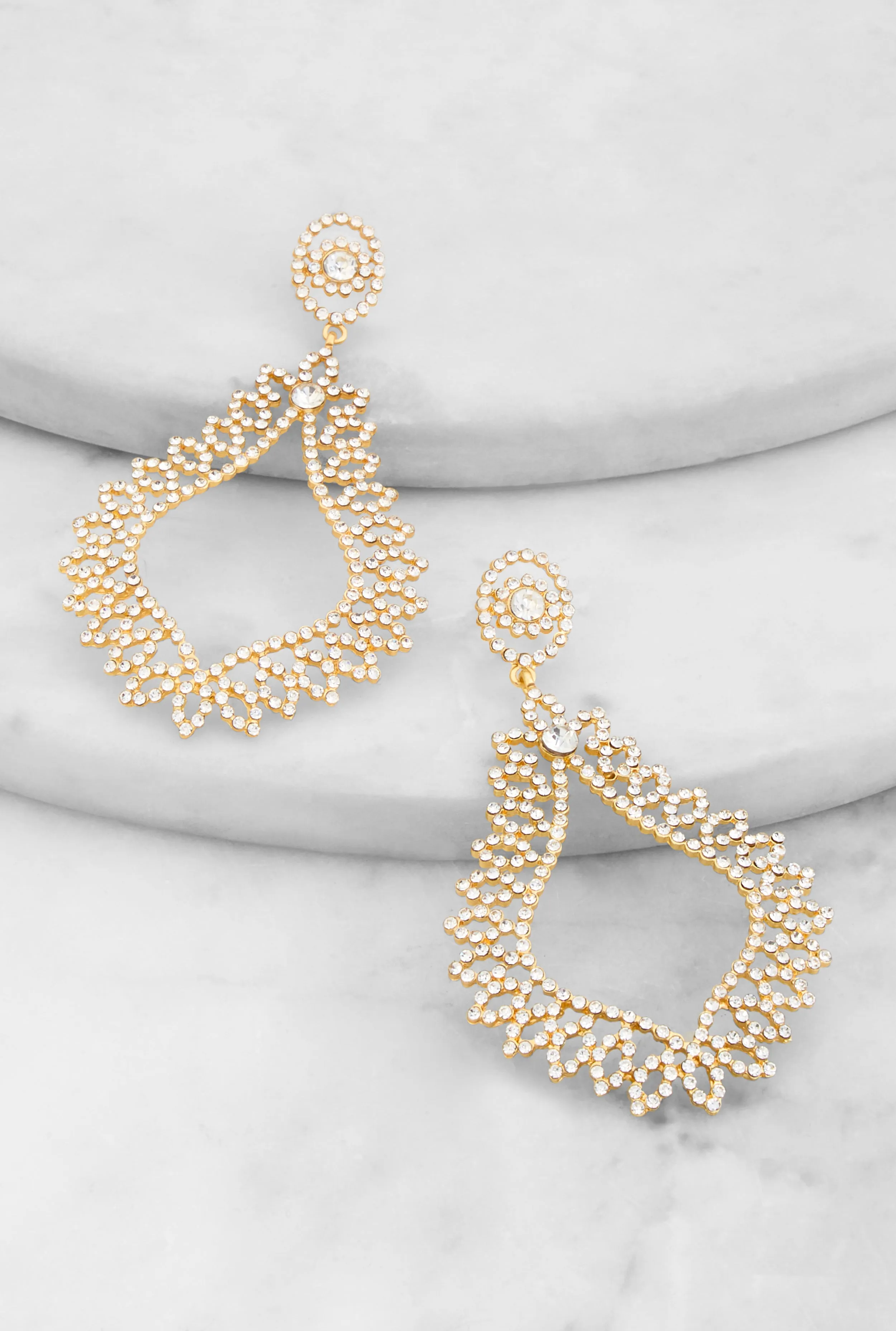 Pave Teardrop Dangle Earrings sold by Rainbow product image thumbnail 2