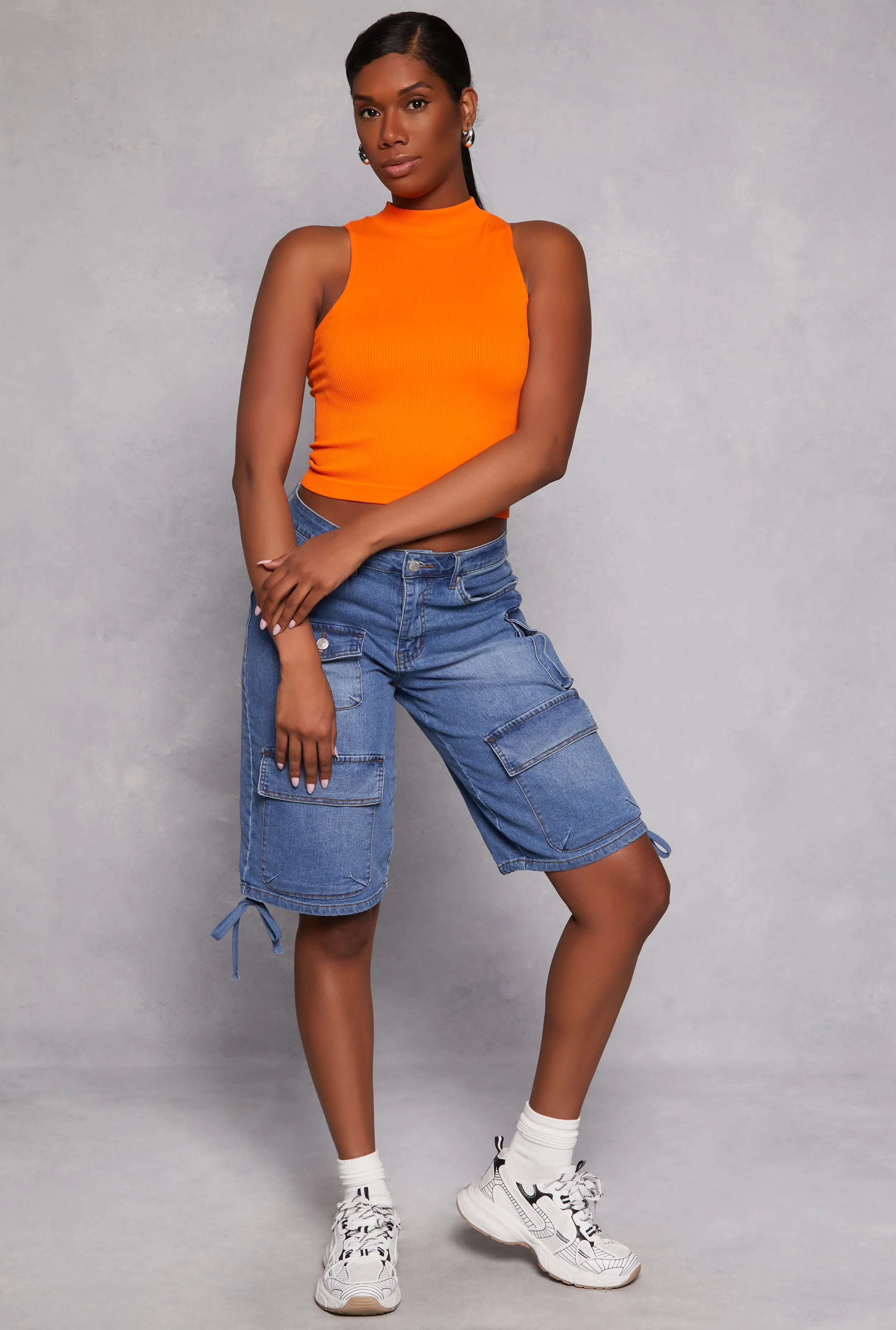 Seamless Ribbed Knit Mock Neck Top sold by Rainbow product image thumbnail 2