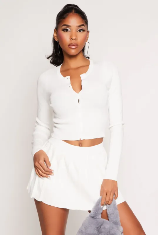 Daisy Long Sleeve Cropped Cardigan sold by Rainbow