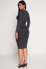 Daisy Rib Knit Notch Neck Bodycon Dress sold by Rainbow