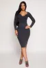 Daisy Rib Knit Notch Neck Bodycon Dress sold by Rainbow