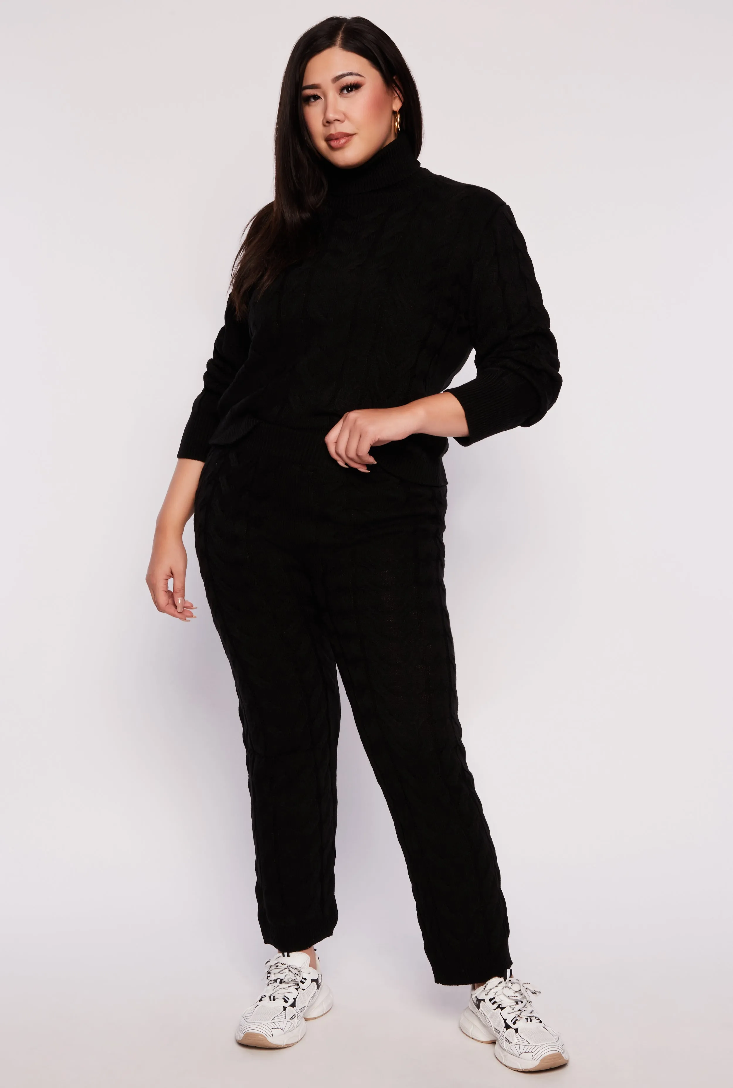 Plus Size Cable Knit Pull On Pants sold by Rainbow