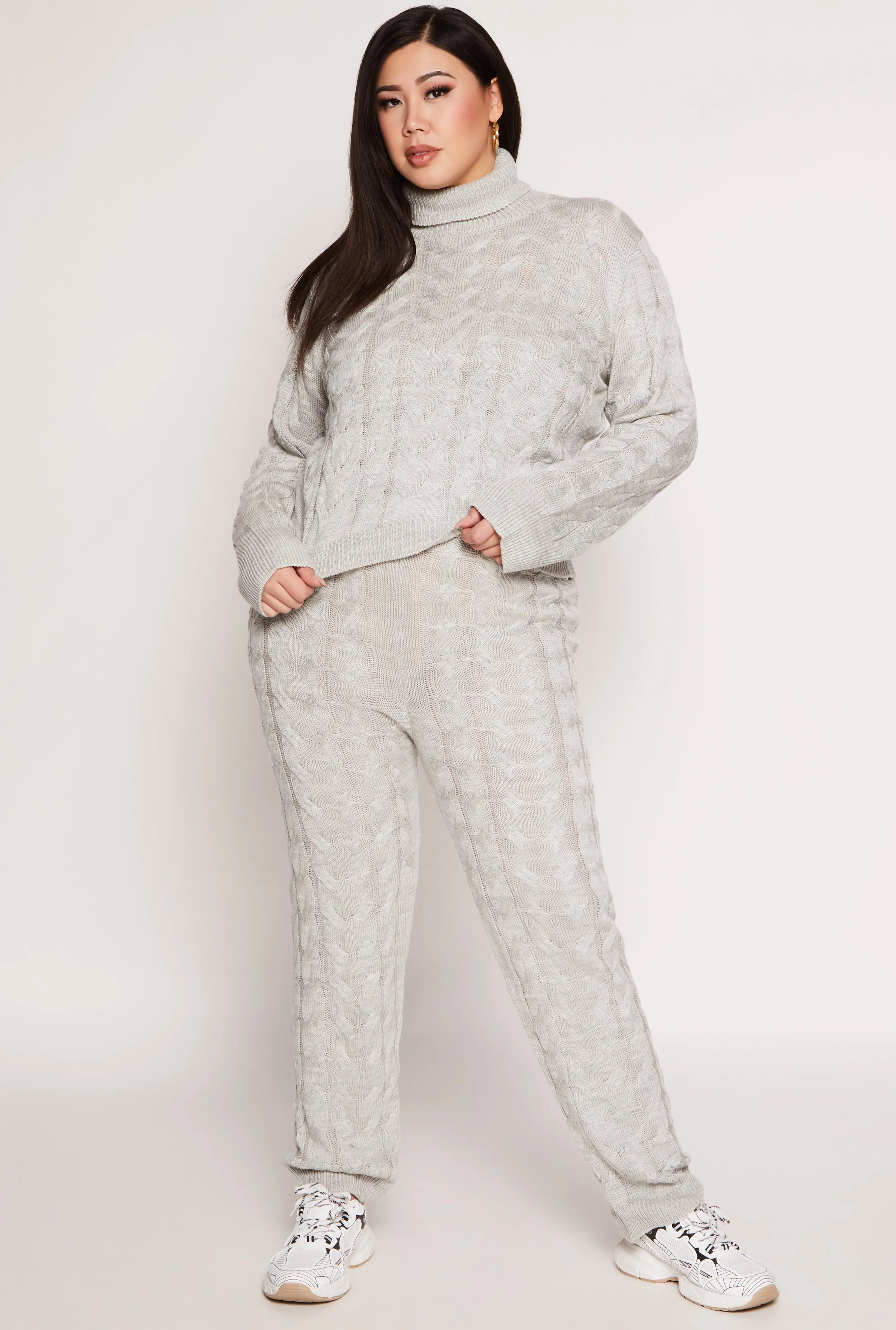 Plus Size Cable Knit Turtleneck Sweater sold by Rainbow product image thumbnail 2