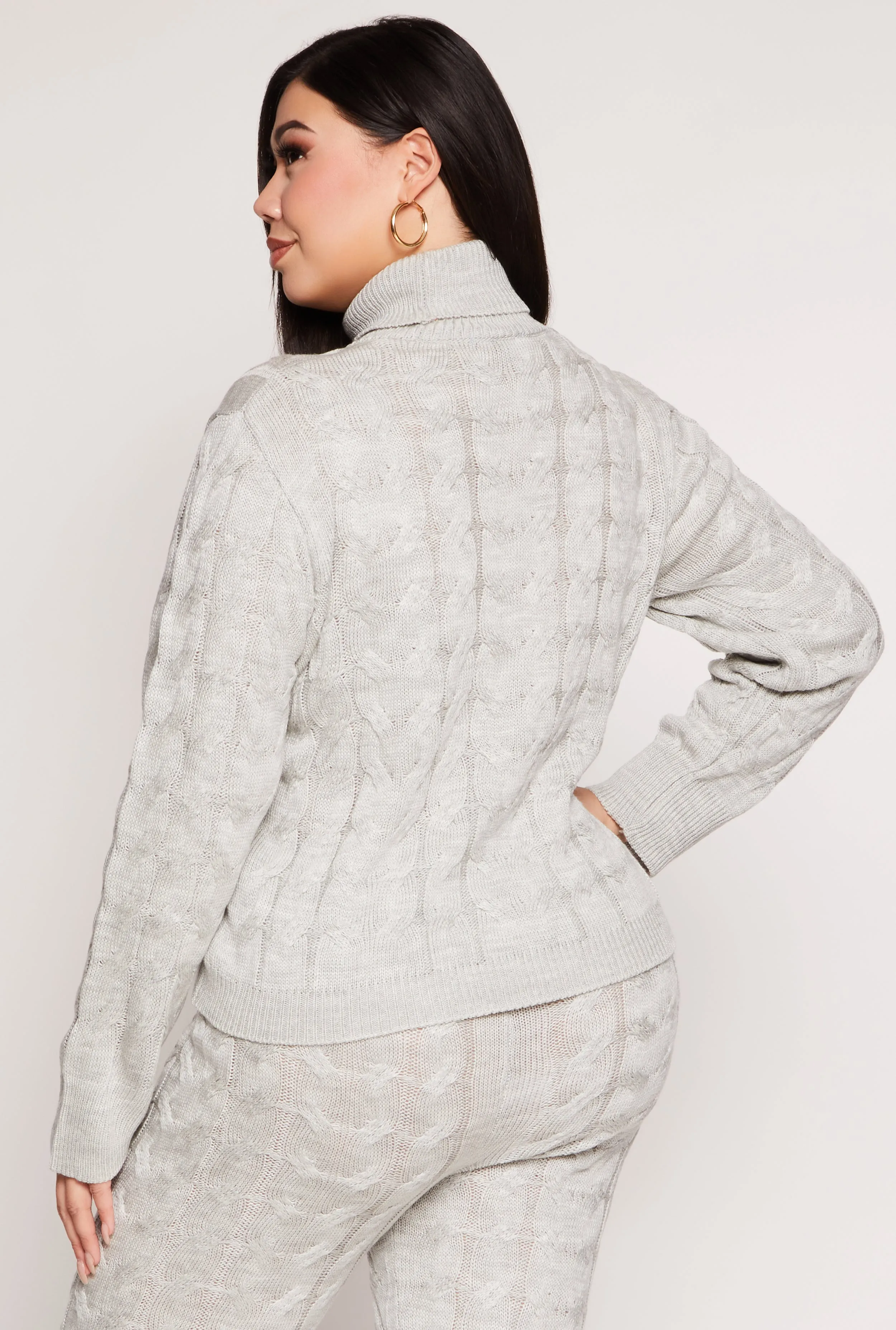 Plus Size Cable Knit Turtleneck Sweater sold by Rainbow product image thumbnail 3