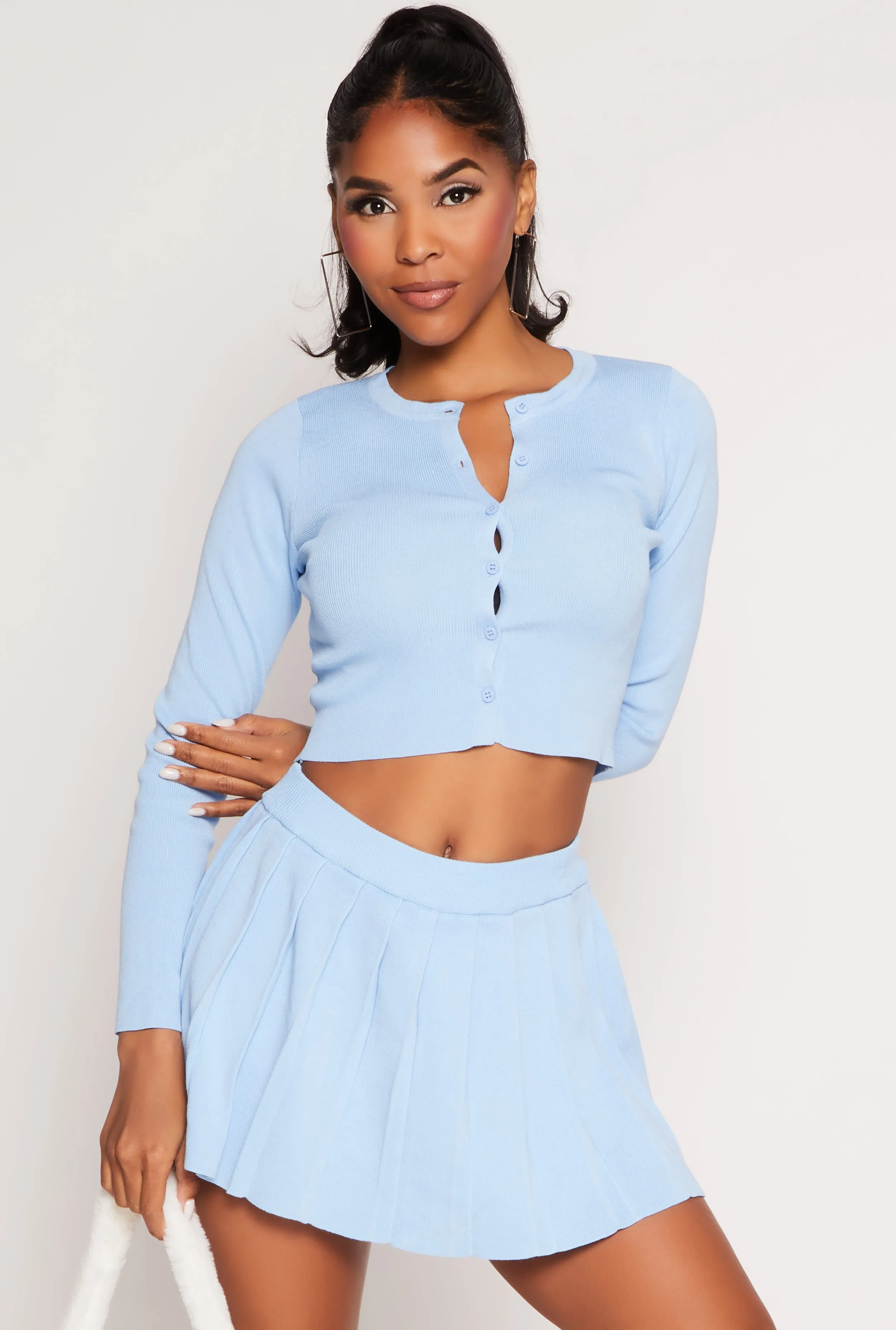 Daisy Long Sleeve Cropped Cardigan sold by Rainbow