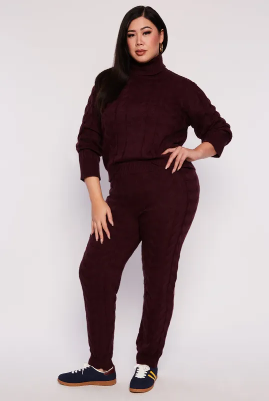 Plus Size Cable Knit Pull On Pants sold by Rainbow