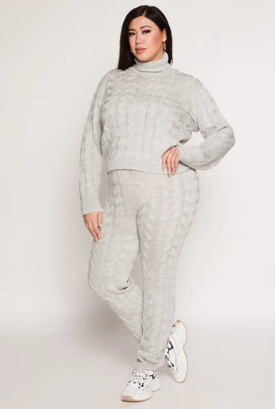 Plus Size Cable Knit Pull On Pants sold by Rainbow