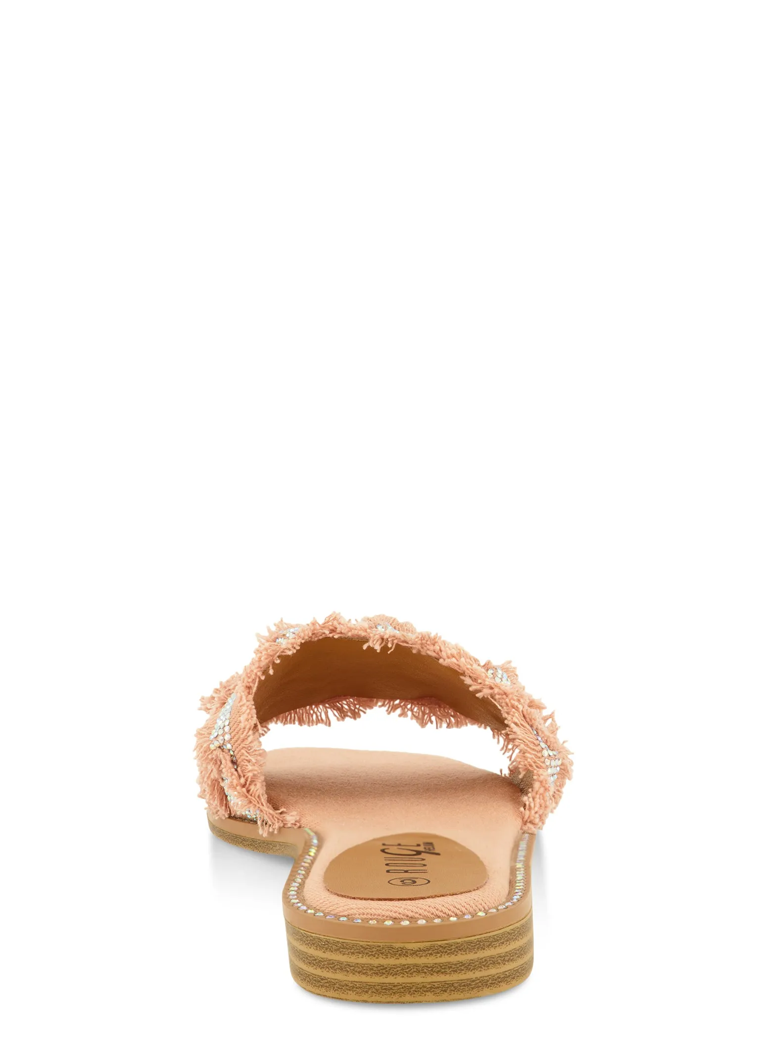 Rhinestone Frayed Braided Band Slide Sandals sold by Rainbow product image thumbnail 3