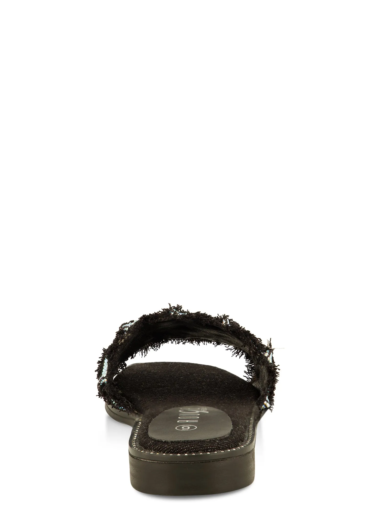 Rhinestone Frayed Braided Band Slide Sandals sold by Rainbow product image thumbnail 3