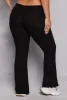 Plus Size Ribbed Knit Flare Pants sold by Rainbow