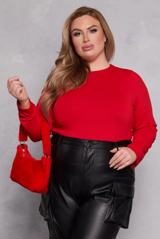 Plus Size Crew Neck Long Sleeve Top sold by Rainbow