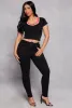 Seamless Ribbed Contrast V Neck Crop Top sold by Rainbow