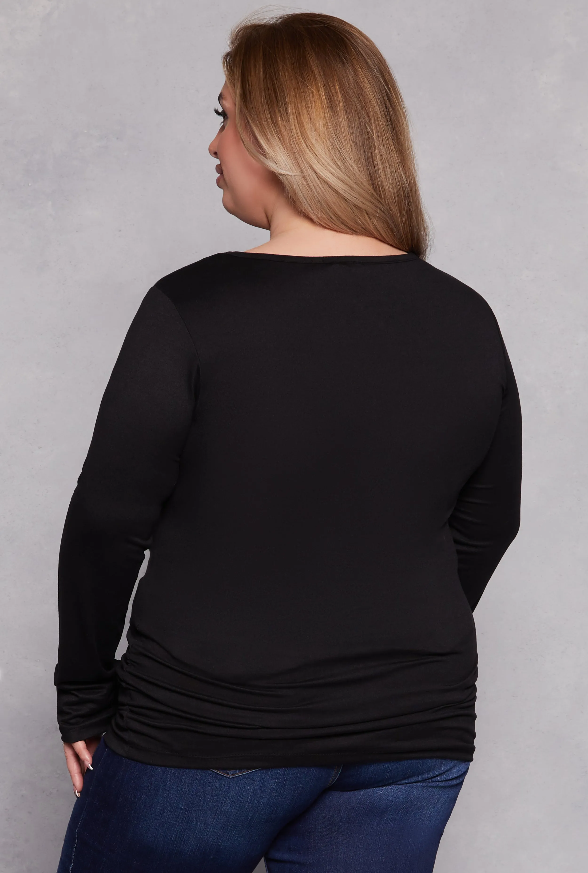 Plus Size Button Detail Cut Out Top sold by Rainbow product image thumbnail 3