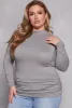 Plus Size Soft Knit Ruched Mock Neck Top sold by Rainbow