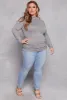 Plus Size Soft Knit Ruched Mock Neck Top sold by Rainbow