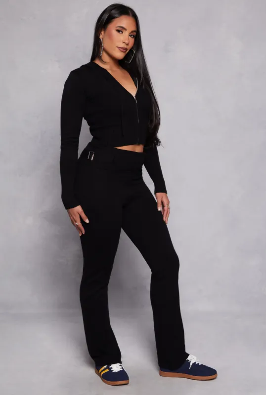 Ribbed Knit Foldover Pants sold by Rainbow