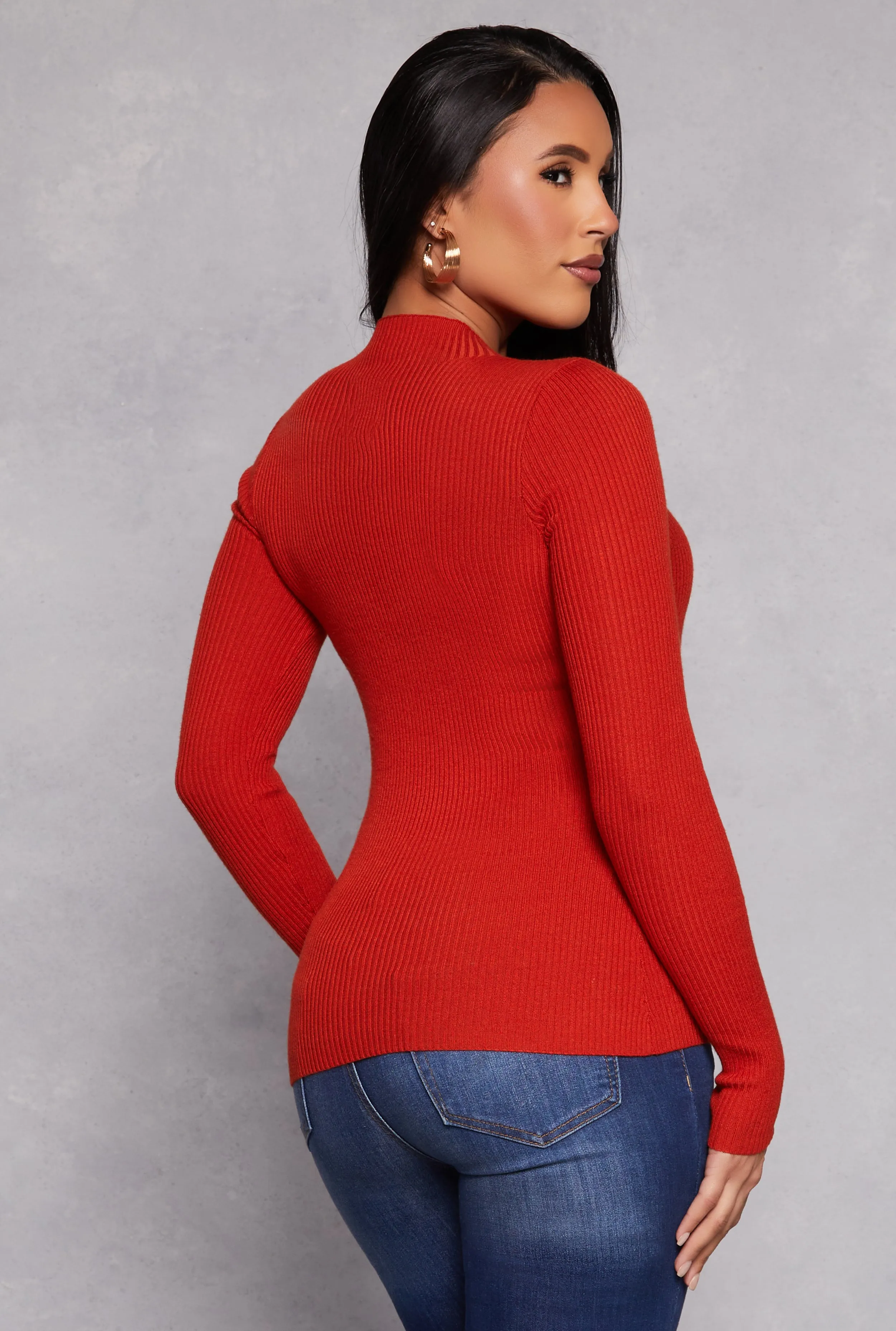 Button Detail Mock Neck Top sold by Rainbow product image thumbnail 3