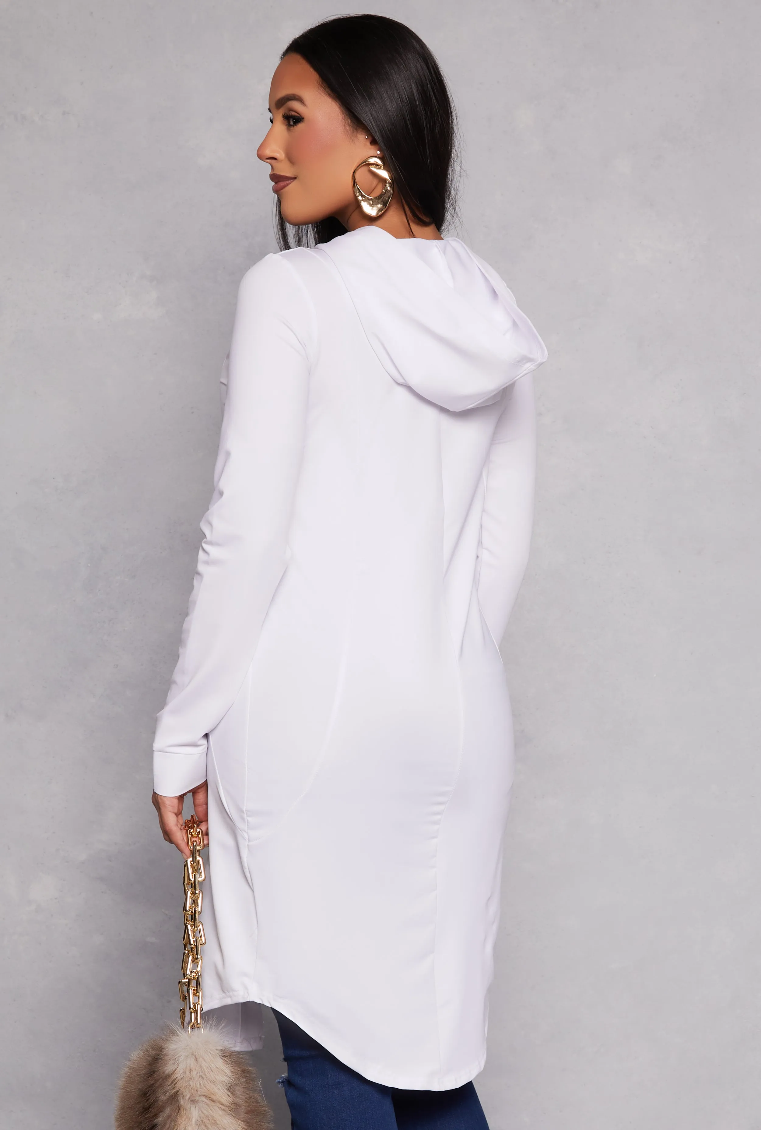 Button Front Hooded Tunic Top sold by Rainbow product image thumbnail 3