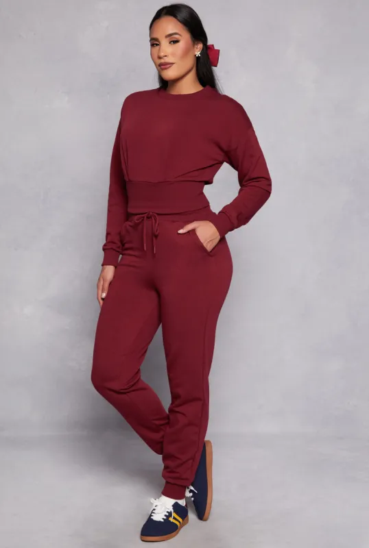 High Waist Drawstring Pocket Joggers sold by Rainbow