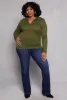 Plus Size Mock Neck Quarter Zip Top sold by Rainbow