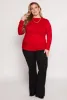 Plus Size Soft Knit Ruched Mock Neck Top sold by Rainbow