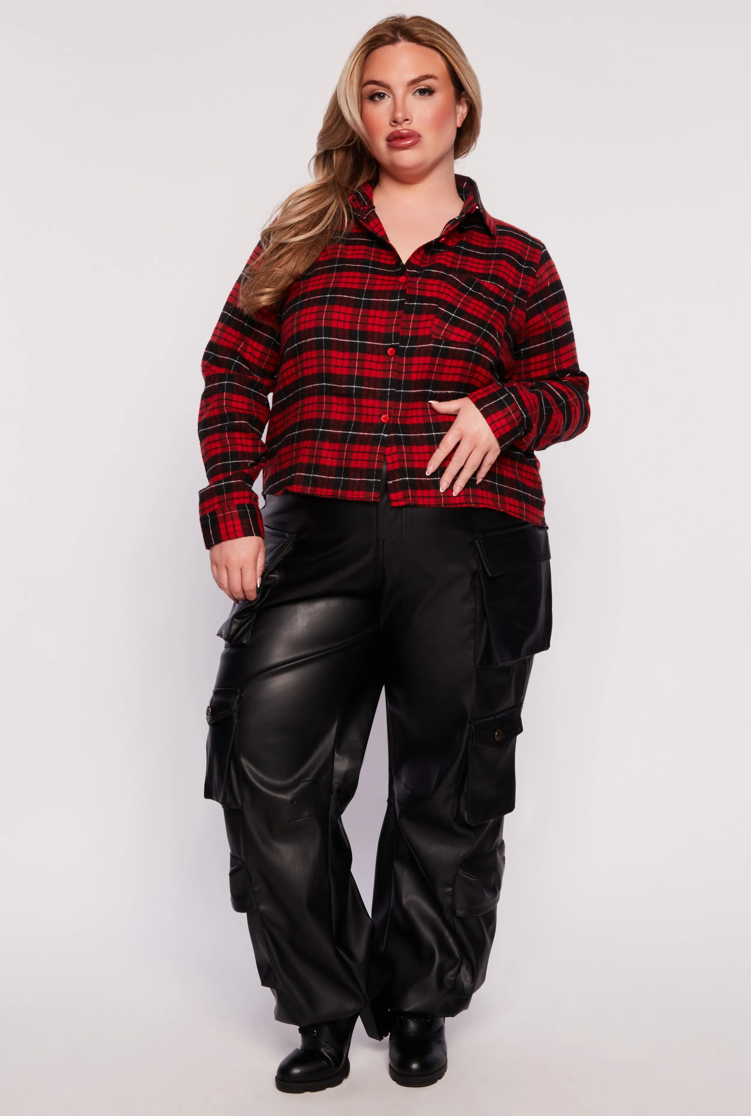 Plus Size Plaid Shirt sold by Rainbow product image thumbnail 2