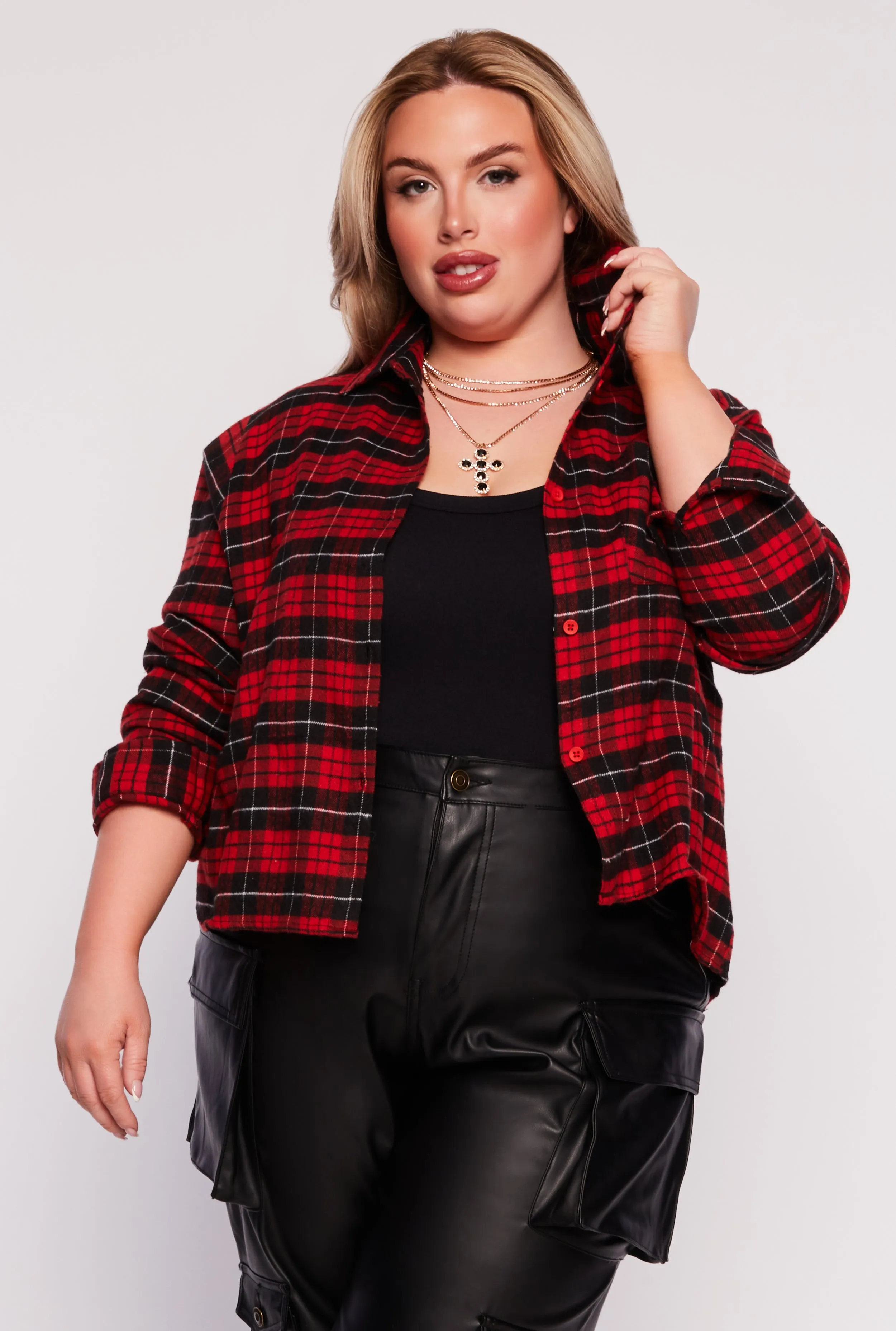 Plus Size Plaid Shirt sold by Rainbow