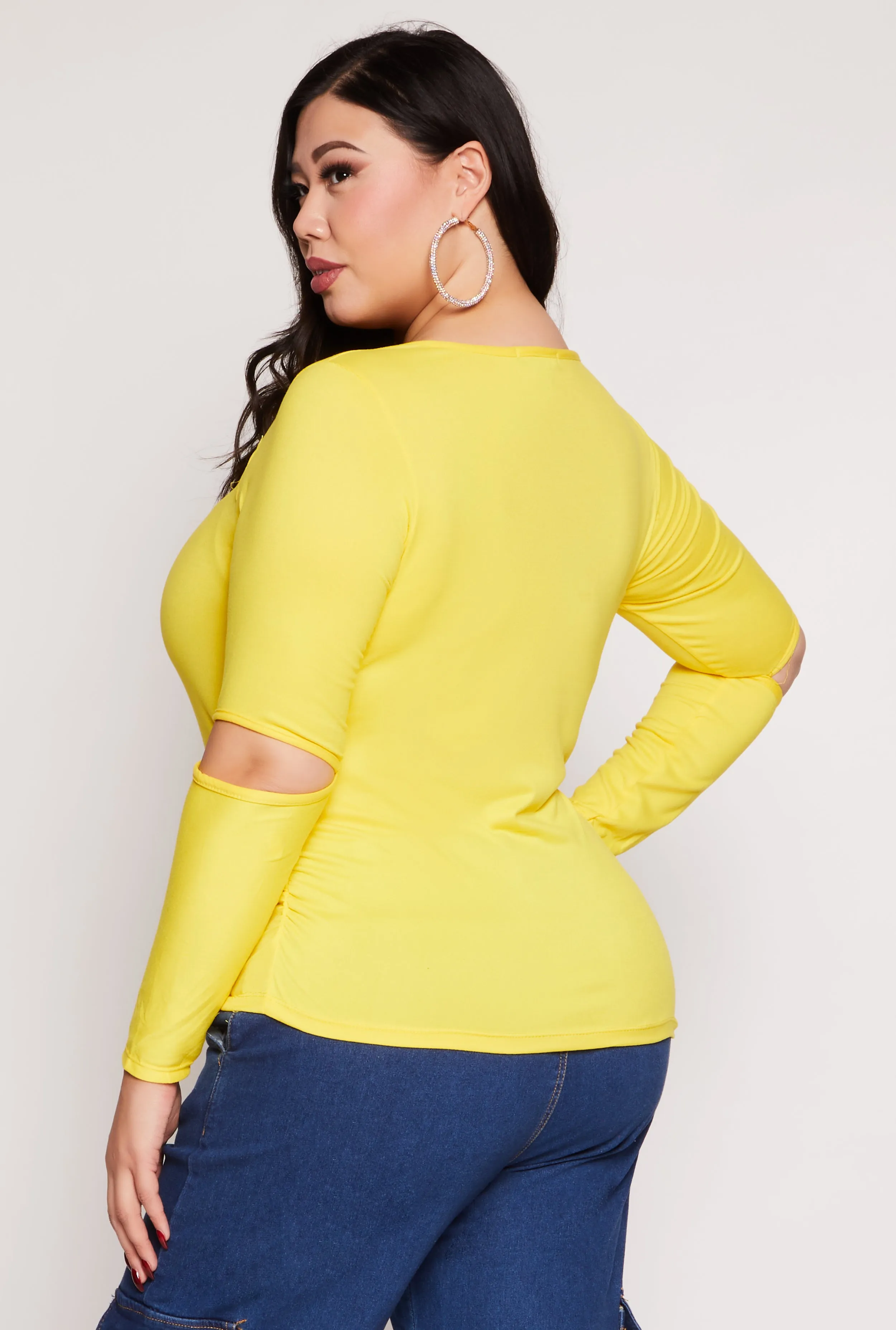 Plus Size Cut Out Long Sleeve Top sold by Rainbow product image thumbnail 3