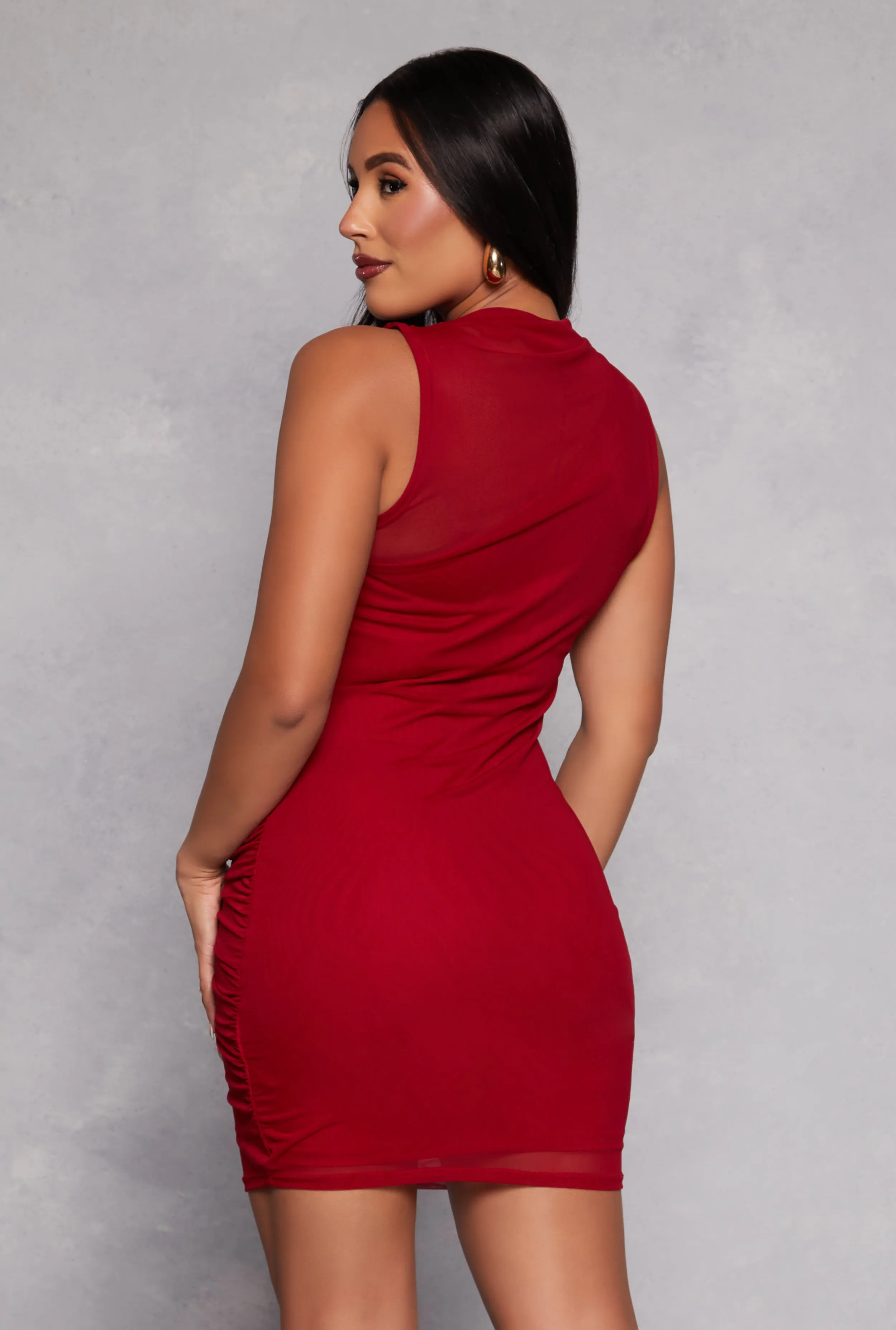 Haute Monde Mesh Rushed Dress sold by Rainbow product image thumbnail 3