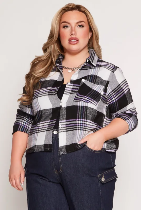Plus Size Plaid Shirt sold by Rainbow