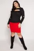 Plus Size Cut Out Long Sleeve Top sold by Rainbow