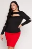Plus Size Cut Out Long Sleeve Top sold by Rainbow