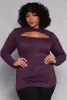 Plus Size Button Detail Cut Out Top sold by Rainbow