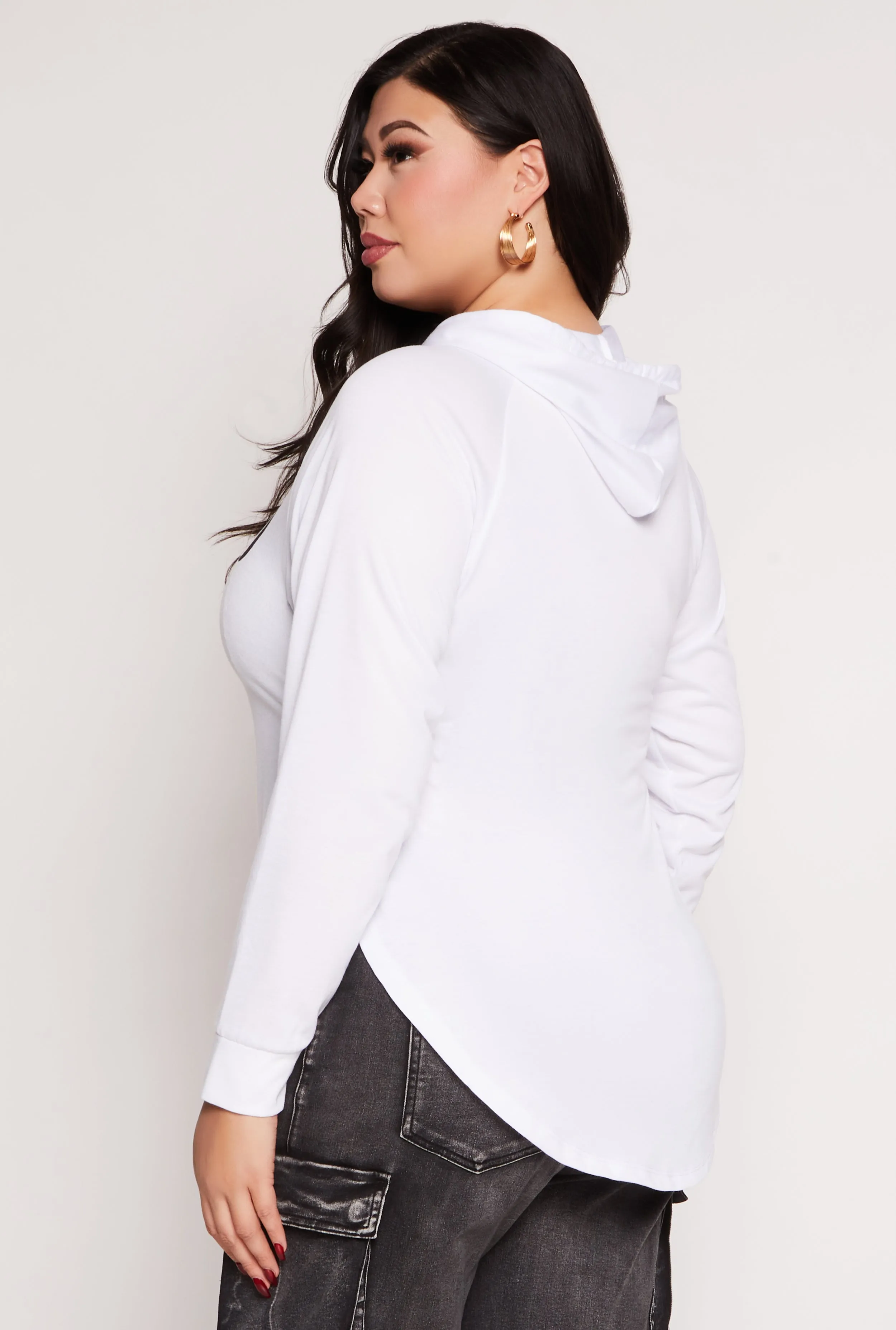 Plus Size Faith Graphic Slashed Hooded Top sold by Rainbow product image thumbnail 3