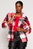 Plaid Sherpa Button Front Shacket sold by Rainbow