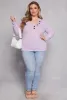 Plus Size Brushed Ribbed Knit V Neck Top sold by Rainbow
