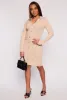 Faux Button Polo Collar Sweater Dress sold by Rainbow