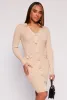Faux Button Polo Collar Sweater Dress sold by Rainbow